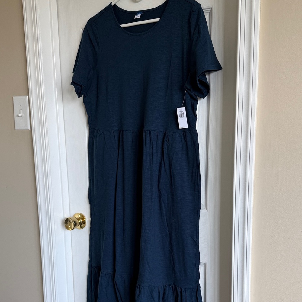 NWT Old Navy Dark Navy Short Sleeve Maxi Dress - Picture 7 of 12